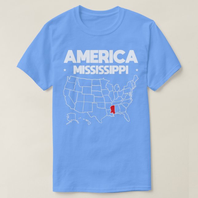 T-shirt États-Unis cadeau Mississippi État (Design devant)
