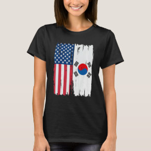 T-shirt États-Unis Corée du Sud Semi-américain Drapeau Rac
