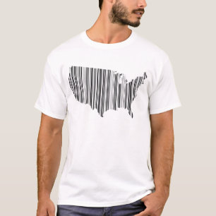 T-shirt États-Unis d'Amérique en code-barres