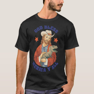 T-shirt Etats-Unis Dieu Tee - shirt Béni Merica Y'all Jesu
