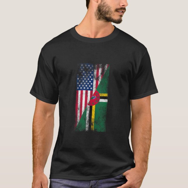 T-shirt États-Unis Dominique Drapeaux États-Unis d'Amériqu (Devant)