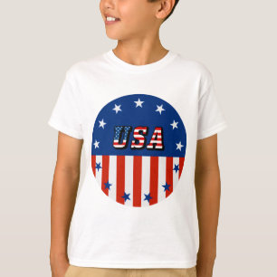 T-shirt États-Unis - Drapeau américain et étoiles en cercl