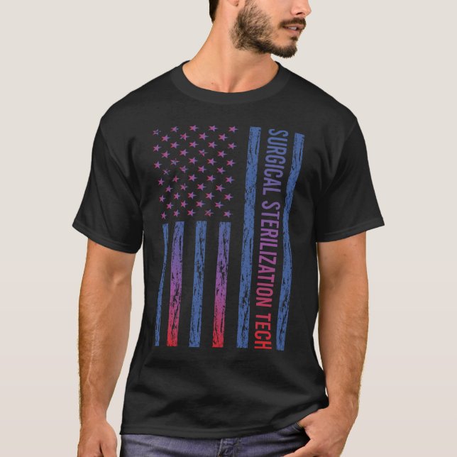 T-shirt Etats-Unis Drapeau Chirurgie technologie de stéril (Devant)