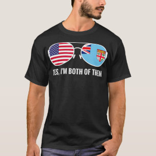T-shirt États-Unis Drapeau Fidji lunettes de soleil Fijian