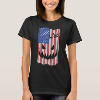 T-shirt États-Unis Drapeau Halloween Ghost