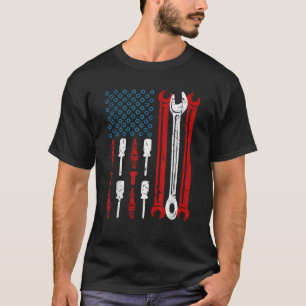 T-shirt États-Unis Drapeau Patriotique American Auto Diese