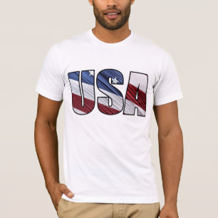 T-shirt États-Unis en rouge blanc et bleu drapeau patrioti