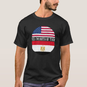 T-shirt Etats-Unis et Egypte Drapeaux Vintages Oui Je suis