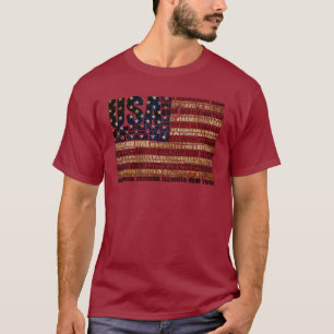 T-shirt États-Unis et leurs États fédéraux en étoiles et r