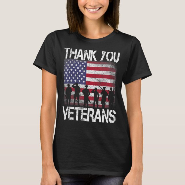 T-shirt États-Unis États-Unis Merci drapeau américain vété (Devant)
