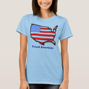T-shirt États-Unis, fière Américaine