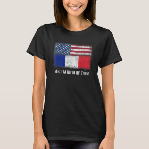 T-shirt États-Unis France French American Flag Double Cito