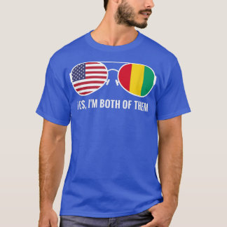 T-shirt États-Unis Guinée Drapeau Lunettes de soleil Guiné