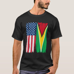 T-shirt États-Unis Guyane Semi-américain Drapeau Racines