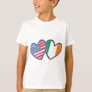 T-shirt États-Unis Irlande Coeur drapeaux