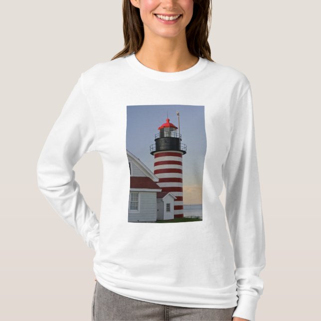 T-shirt États-Unis, Maine, Lubec. Le phare de West Quoddy  (Devant)