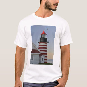 T-shirt États-Unis, Maine, Lubec. Phare de West Quoddy Hea