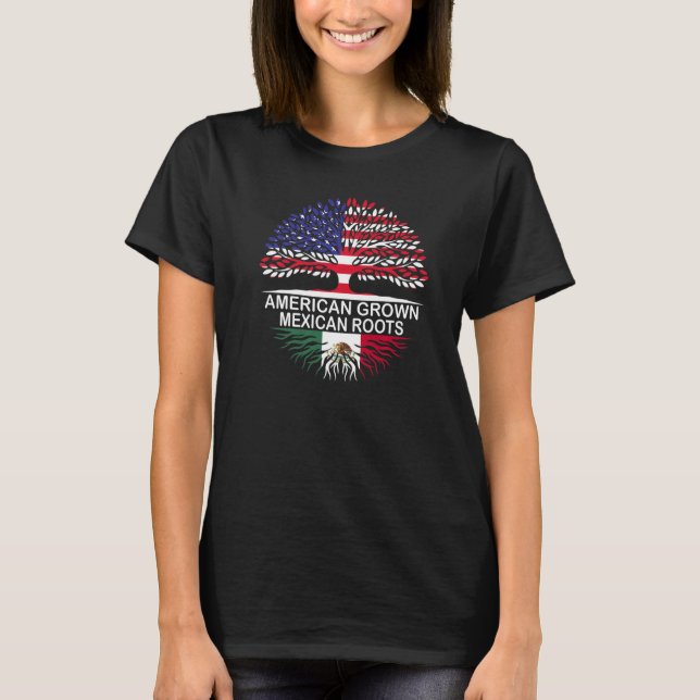 T-shirt Etats-Unis & Mexique Drapeaux American Gros Mexica (Devant)