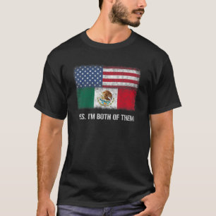 T-shirt États-Unis Mexique Mexicain Américain Drapeau Doub