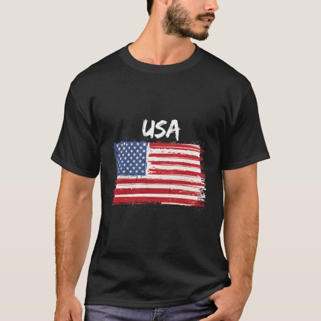 T-shirt États-Unis Patriotique Avec Drapeau Américain Des  (Devant)