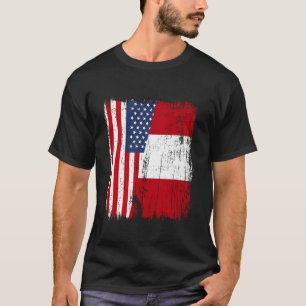 T-shirt États-Unis Pérou Demi Drapeau Américain Péruvien J