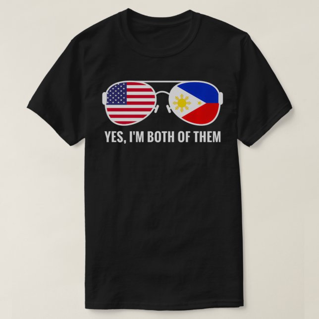 T-shirt États-Unis Philippines Drapeau Lunettes de soleil  (Design devant)