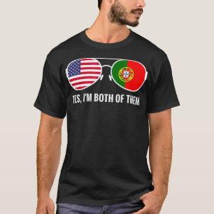 T-shirt États-Unis Portugal Drapeau Lunettes de soleil Por