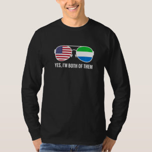 T-shirt États-Unis Sierra Leone Drapeaux lunettes de solei