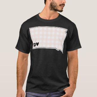 T-shirt États-Unis Sud Dakota Pink plaid