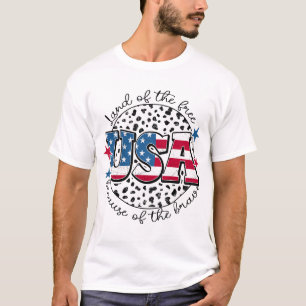 T-shirt États-Unis Terre de liberté grâce aux braves