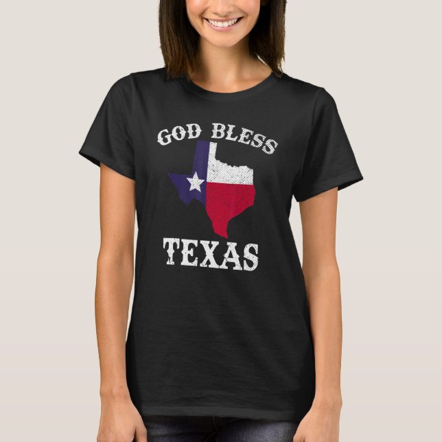 T-shirt États-Unis Texas Drapeau texan Dieu béni Texas (Devant)