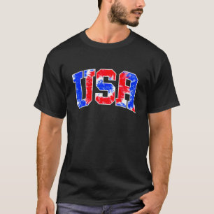 T-shirt États-Unis Tie Dye Patriotique Rouge Blanc Bleu 4