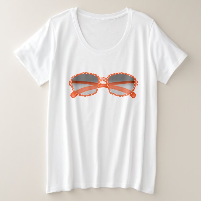 T-shirt été amusant avec lunettes de soleil orange (Design devant)