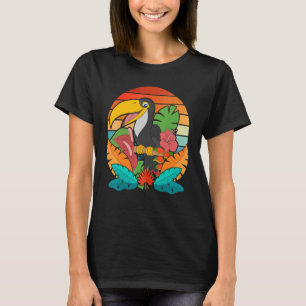 T-shirt Été Animaux sauvages Fleur tropicale Feuilles Retr