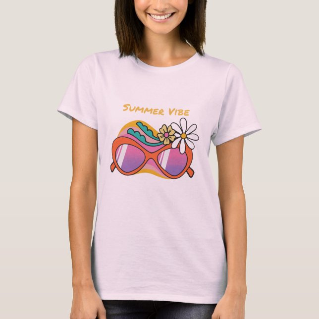 T-shirt été bienvenue | Typographie des lunettes d (Devant)
