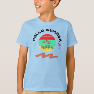 T-shirt Été Bleu clair