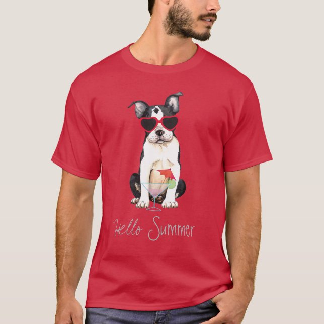 T-shirt Été Boston Terrier (Devant)