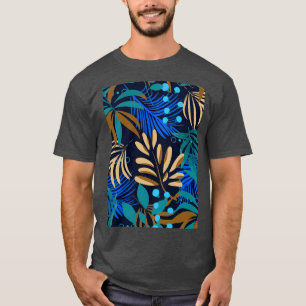 T-shirt Été Bright Seamlesstropical Feuille Plantes Dark