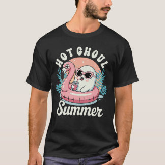 T-shirt Été chaud de goule Mignon fantôme Summerween vacan