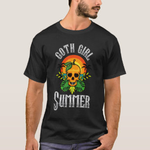 T-shirt Été de fille gothique Esthétique Gothique Crâne Or