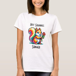 T-shirt Été d'écureuil chaud | Art Pixel Pun d'écureuil
