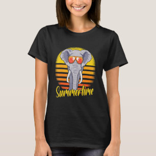 T-shirt Eté Elephant Rétro Sunset Beach Vacances El