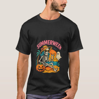 T-shirt Été féminin Skeleton Beach Épouvantable Tropical V