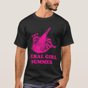 T-shirt Été Fille Féroce Amoureux Raton Laveur Été Panda O