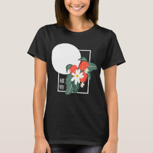 T-shirt Été Japonais Fraises Botanique Florale