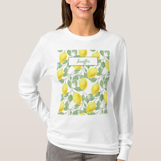 T-shirt Été jaune citron doux.                        (Devant)