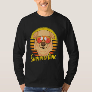 T-shirt Été Labrador Rétro Sunset Beach Vacances La