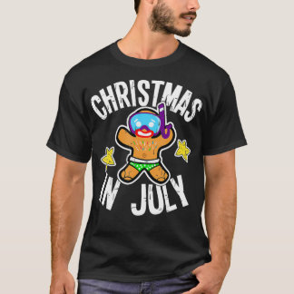 T-shirt Été Noël Gingerbread Homme Snorkel pour Noël