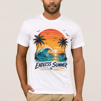 T-shirt Été sans fin | Coucher de soleil tropical rétro su