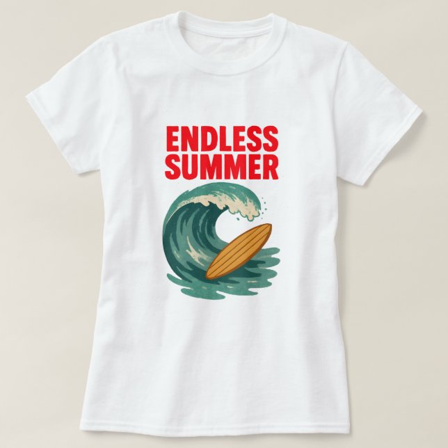 T-shirt Été sans fin : Promenez-vous dans la vague (Design devant)